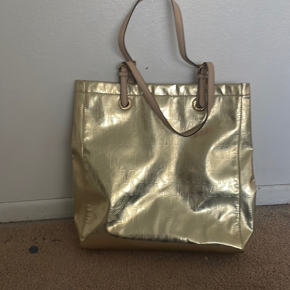 Michael kor gold handbag tote